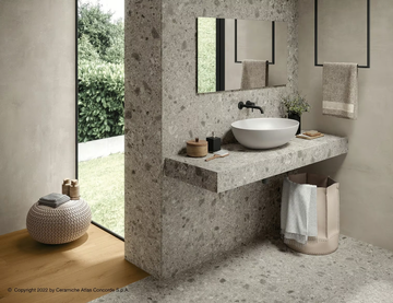 MASTERTOP - Single porcelain stoneware washbasin countertop by Atlas Concorde - view 3
